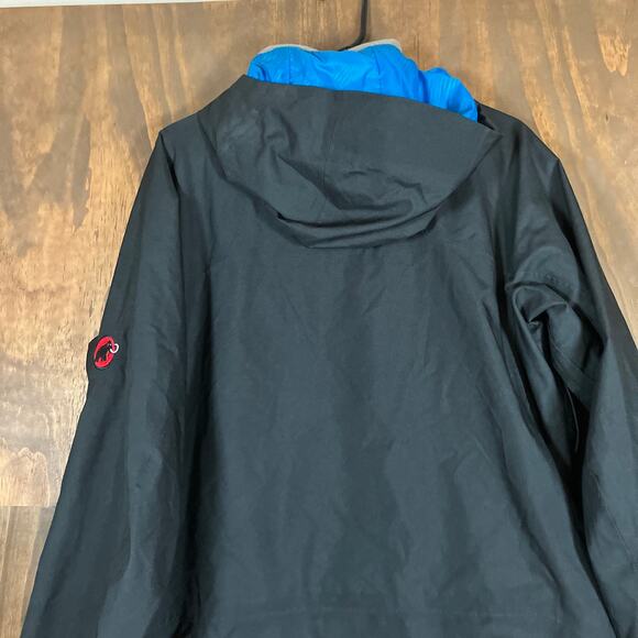 Mammut Mens Jacket Black Blue Drytech Outdoor Hooded Full Zip Waterproof Large - Picture 12 of 13